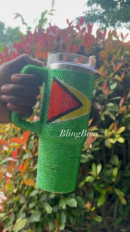 Bling tumbler with handle