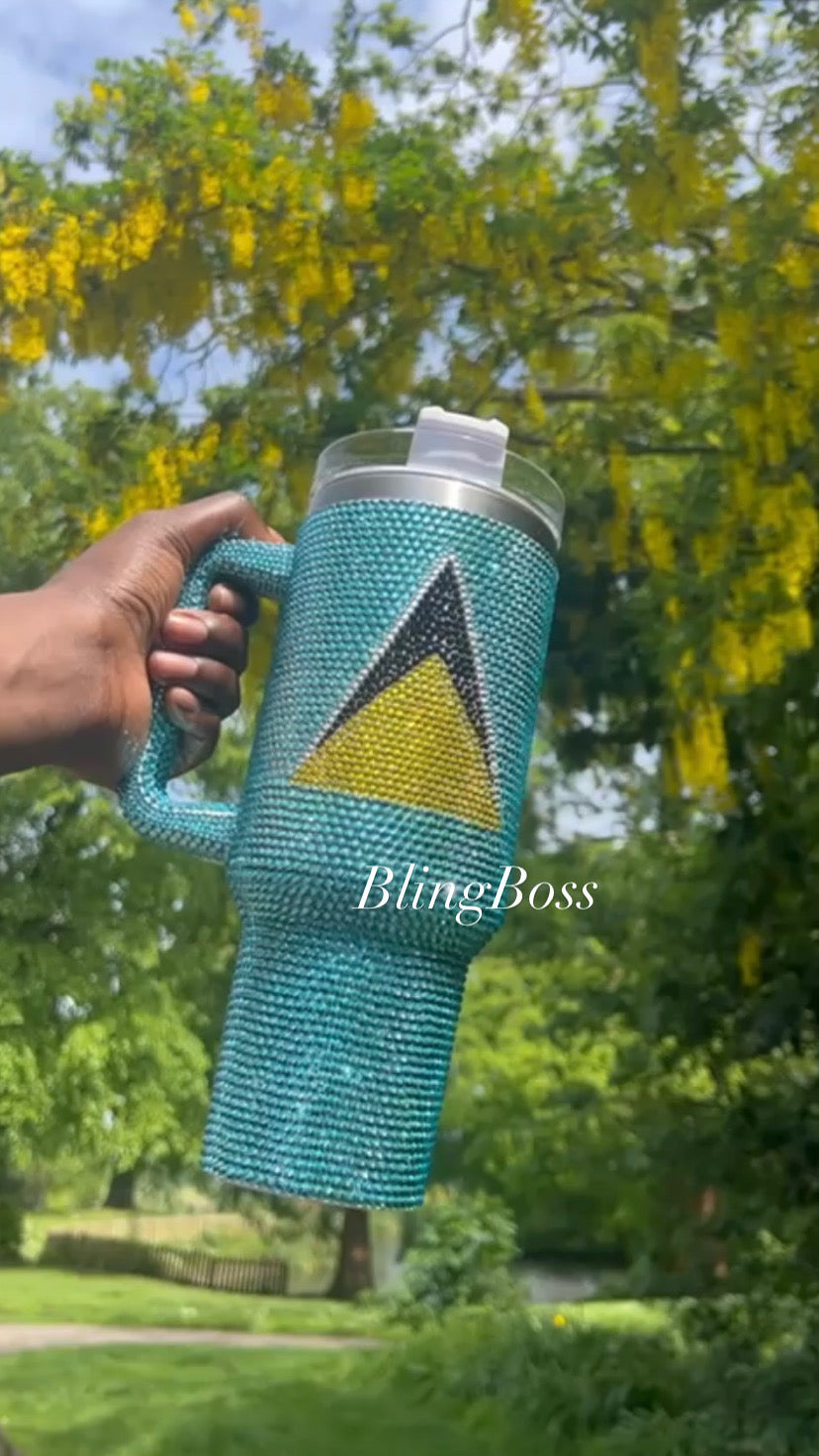 Bling tumbler with handle